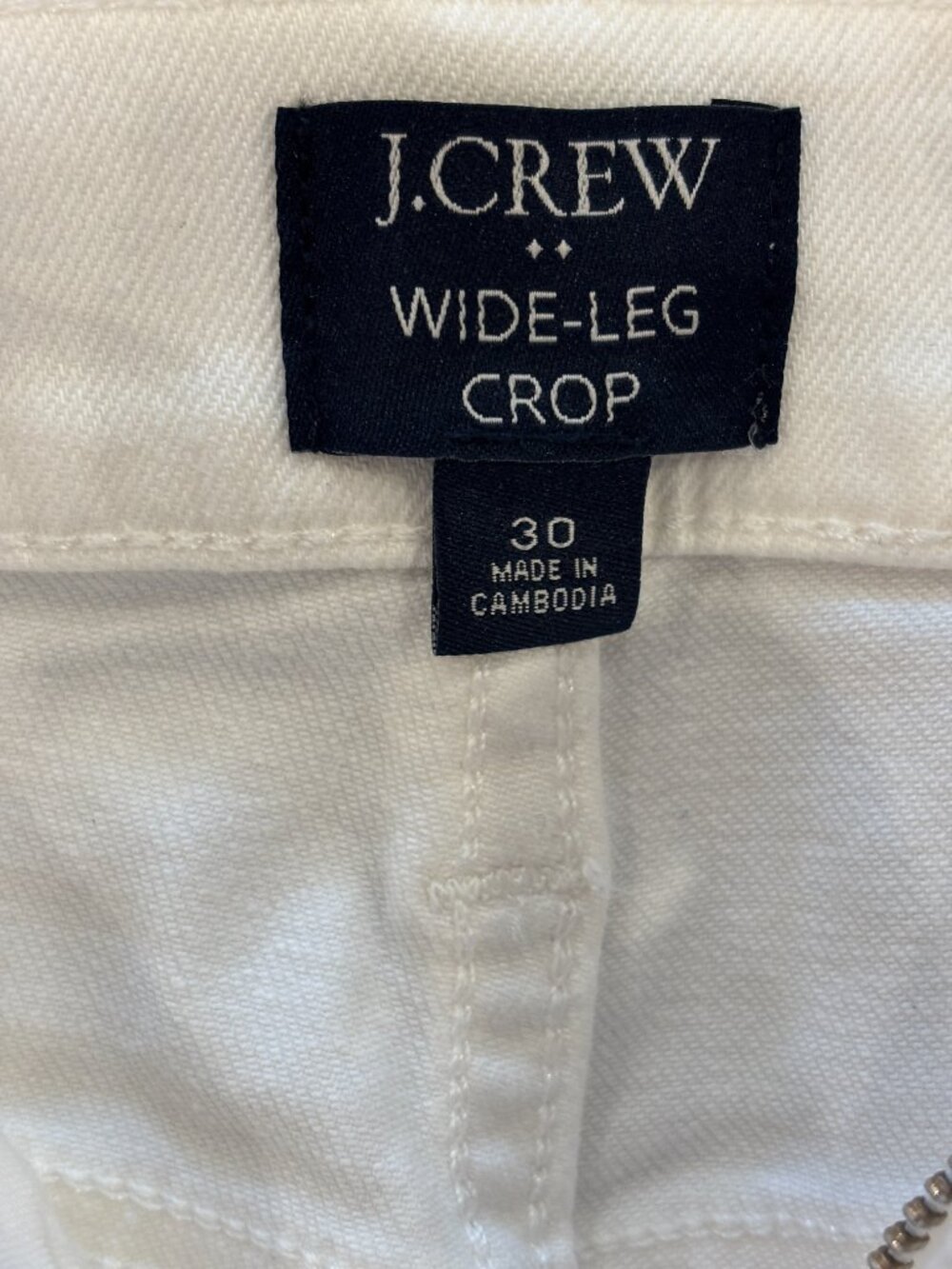 J.Crew White Wide Leg Crop Jeans Raw Hem Size 30 US 10 Like New $148 - Picture 3 of 4